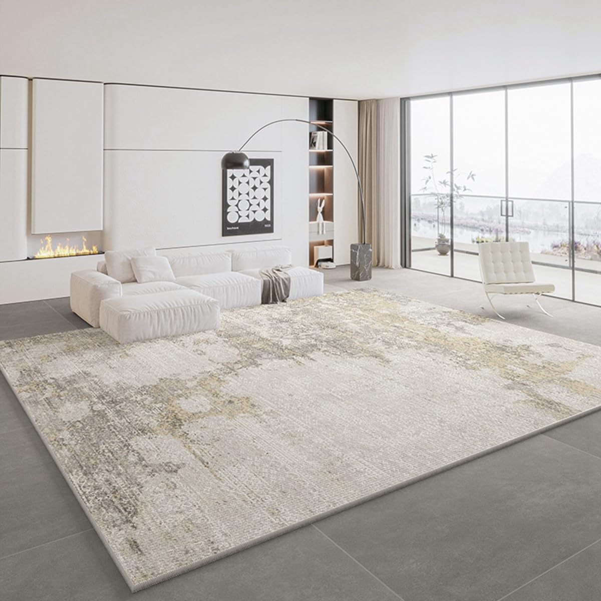 「ORRMALL」カーペット ラグマット ラグ 滑り止め付き センターカーペット 模造カシミヤ 3畳4畳5畳6畳 厚み 長方形 絨毯 抗菌防臭 防ダニ 床暖房対応 シャギーラグ 絨毯 滑り止め付き ふわふわ サラサラ 長方形 カラフルパターンORFYR117