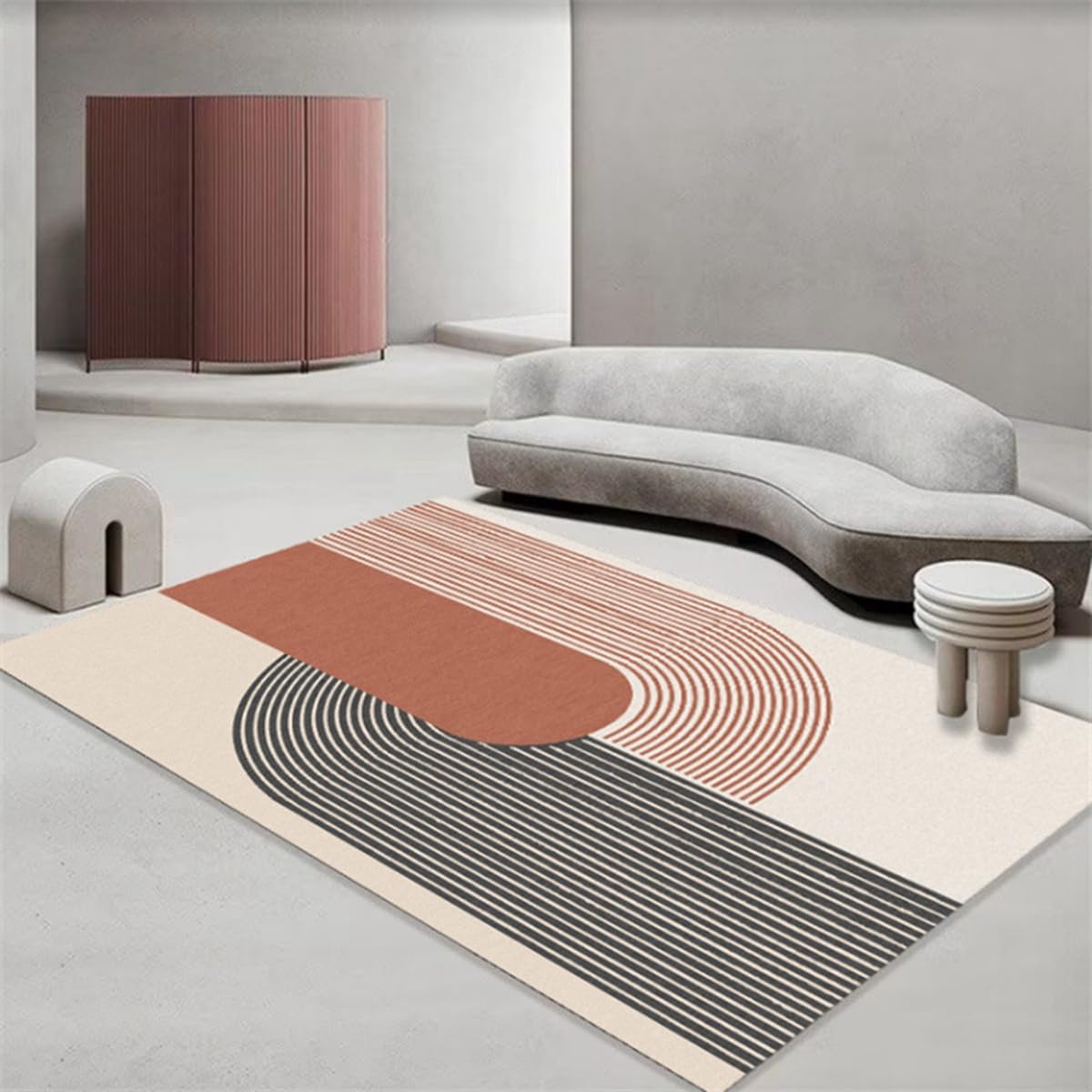 「Tuokus」カーペット ラグマット ラグ 滑り止め付き センターカーペット 模造カシミヤ 3畳4畳5畳6畳 厚み 長方形 絨毯 抗菌防臭 防ダニ 床暖房対応 シャギーラグ 絨毯 滑り止め付き ふわふわ サラサラ 長方形 カラフルパターン ORFYR125A