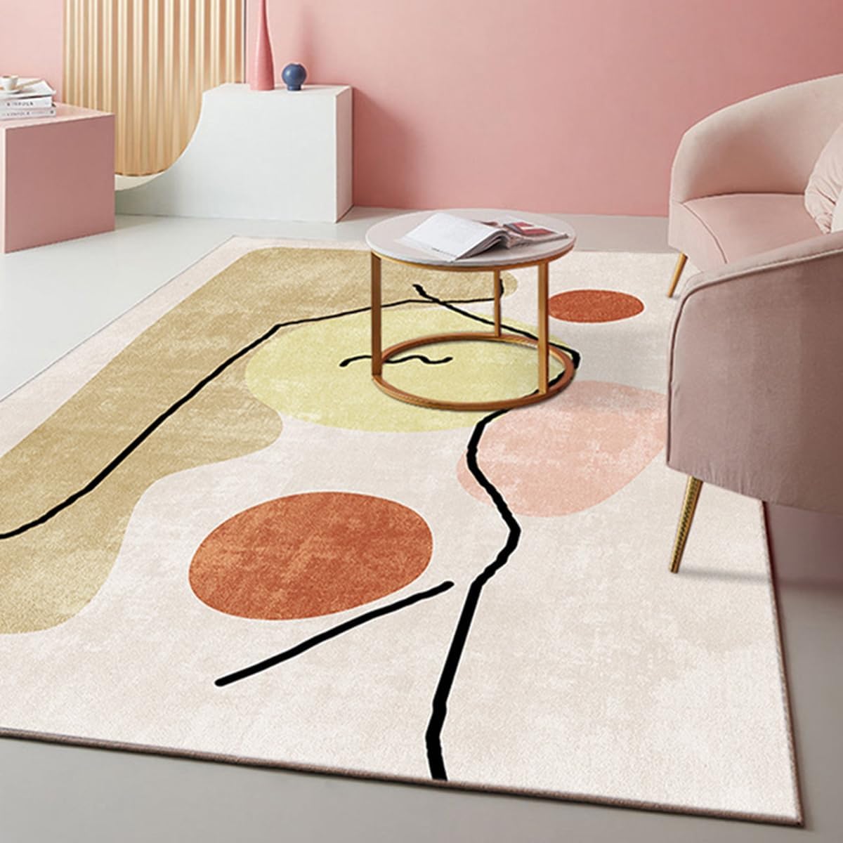 カーペット 120×160cm 洗える ラグ 滑り止め付き 防音・防寒・床暖房対応 ラグマット 折りたたみ コンパクト収納可能 おしゃれ ふわふわ 北欧風 リビング 寝室 子供部屋用 FRIDT68B