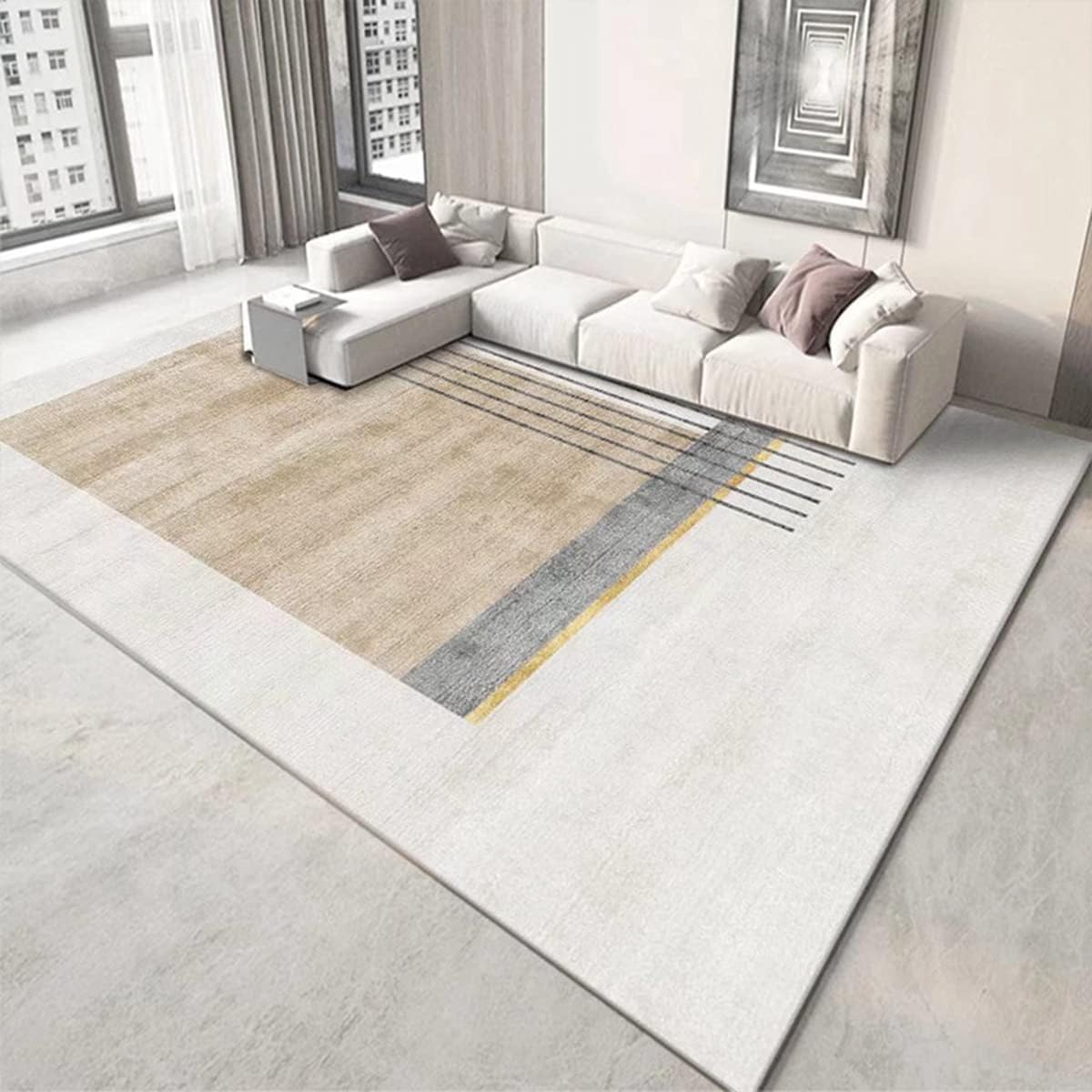 Frisence カーペット ラグマット 絨毯 厚手 防寒 床暖房対応 滑り止め付き 洗える 低ホコリ 防ダニ インテリア ホットカーペット対応 お手入れ簡単 耐久性 耐摩耗性 防音機能 FRIDT57