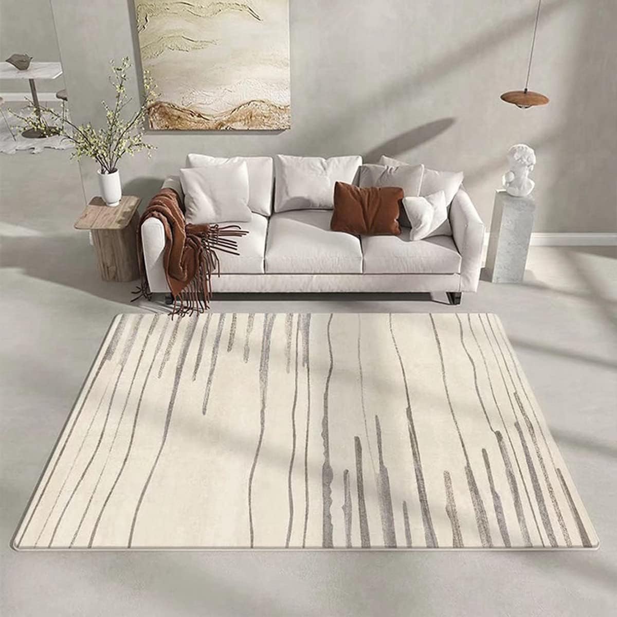 Frisence カーペット ラグマット 絨毯 厚手 防寒 床暖房対応 滑り止め付き 洗える 低ホコリ 防ダニ インテリア ホットカーペット対応 お手入れ簡単 耐久性 耐摩耗性 防音機能 FRIDT57