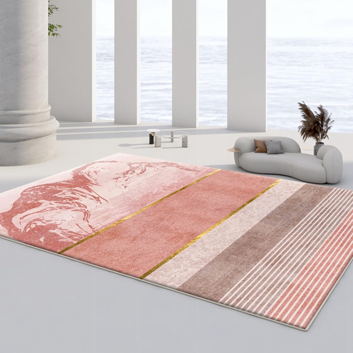 Frisence カーペット 120×160cm 洗える ラグ 滑り止め付き 防音・防寒・床暖房対応 ラグマット 折りたたみ コンパクト収納可能 おしゃれ ふわふわ 北欧風 リビング 寝室 子供部屋用 FRIDT75A