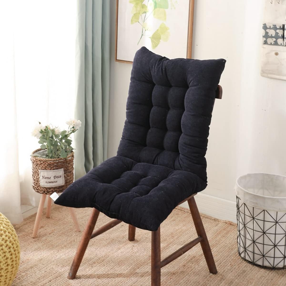 「Tuokus」クッション 背もたれクッション 一体型クッション 座布団 椅子 厚め おしゃれ 長時間座っても疲れない かわいい 柔らかい 通気性 ppコットン お尻が痛くならない 腰が痛くならない 45*90cm