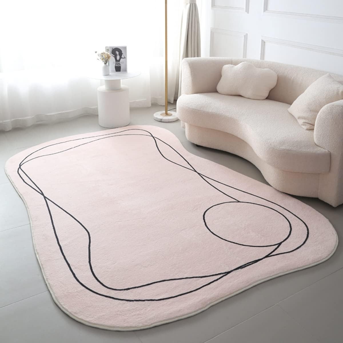 「Tuokus」カーペット イミテーションカシミア ラグ クラシック 不規則な形 じゅうたん 洗える 絨毯 ラグマット 3畳4畳5畳6畳 防ダニ センターカーペット かわいい 抗菌 消臭 シャギーラグ 滑り止め付き ふわふわ サラサラ 長方形 夏秋冬