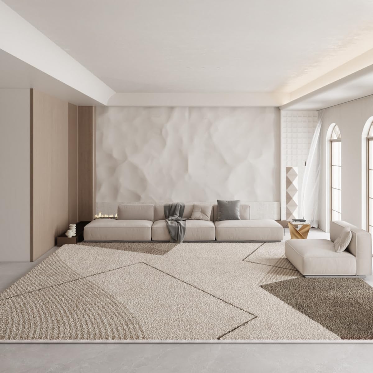 「ORRMALL」カーペット ラグマット ラグ 滑り止め付き センターカーペット 模造カシミヤ 3畳4畳5畳6畳 厚み 長方形 絨毯 抗菌防臭 防ダニ 床暖房対応 シャギーラグ 絨毯 滑り止め付き ふわふわ サラサラ 長方形 カラフルパターン ORFYR129