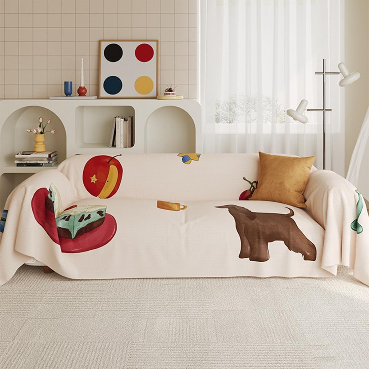 「Tuokus」ソファーカバー 180×180cm 2人掛け・3人掛け 肘付き 洗える ペットの引っかき傷防止 通気性 ふんわり おしゃれ 滑り止め付き 汚れ防止 防塵 オールシーズン対応 Sofajia66