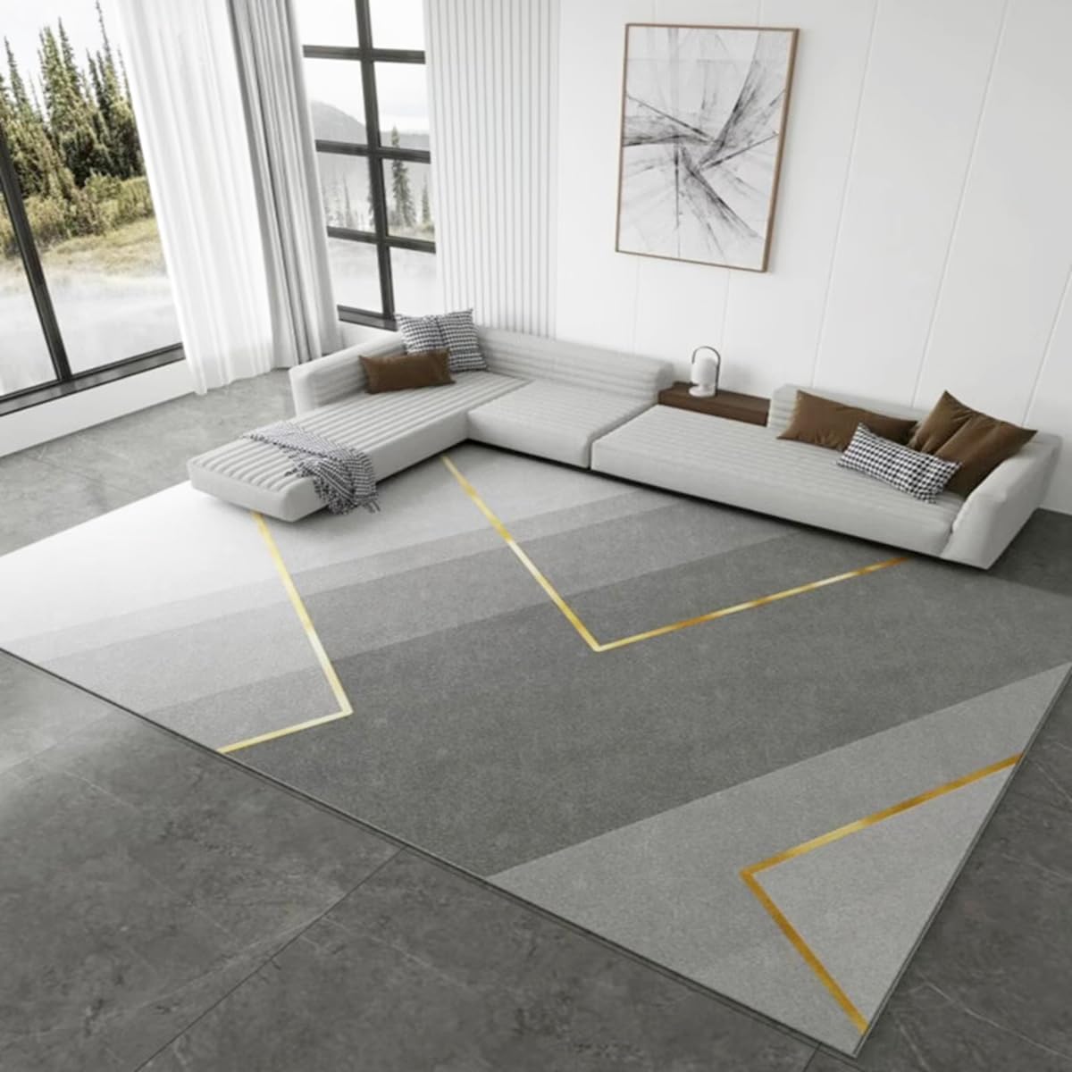 「Tuokus」カーペット ラグマット ラグ 滑り止め付き センターカーペット 模造カシミヤ 3畳4畳5畳6畳 厚み 長方形 絨毯 抗菌防臭 防ダニ 床暖房対応 シャギーラグ 絨毯 滑り止め付き ふわふわ サラサラ 長方形 カラフルパターン ORFYR125A