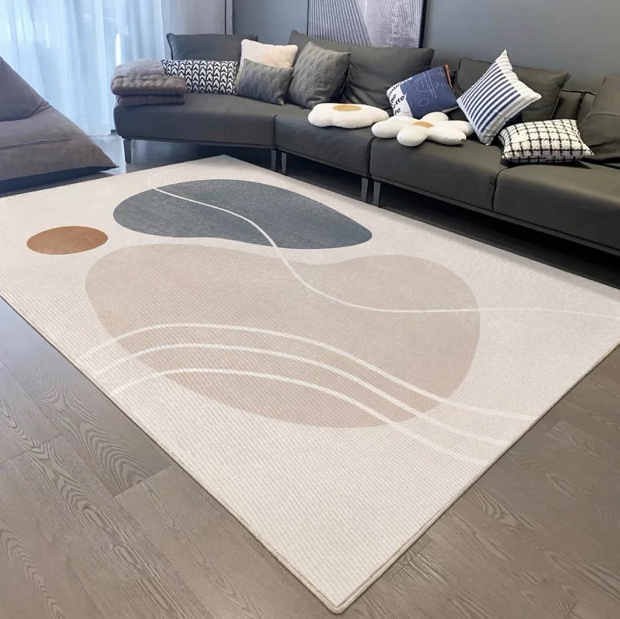 Frisence カーペット 120×160cm 洗える ラグ 滑り止め付き 防音・防寒・床暖房対応 ラグマット 折りたたみ コンパクト収納可能 おしゃれ ふわふわ 北欧風 リビング 寝室 子供部屋用 FRIDT65