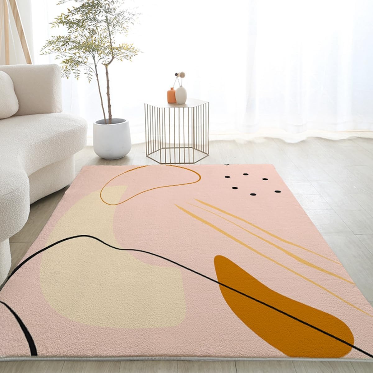 「ORRMALL」カーペット ラグマット ラグ 滑り止め付き センターカーペット 模造カシミヤ 3畳4畳5畳6畳 厚み 長方形 絨毯 抗菌防臭 防ダニ 床暖房対応 シャギーラグ 絨毯 滑り止め付き ふわふわ サラサラ 長方形 カラフルパターン ORFYR-32(120*160cm約1畳)