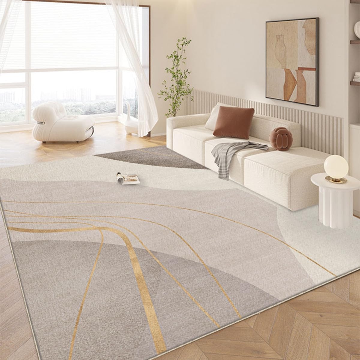 Frisence カーペット ラグマット 絨毯 厚手 防寒 床暖房対応 滑り止め付き 洗える 低ホコリ 防ダニ インテリア ホットカーペット対応 お手入れ簡単 耐久性 耐摩耗性 防音機能 FRIDT39