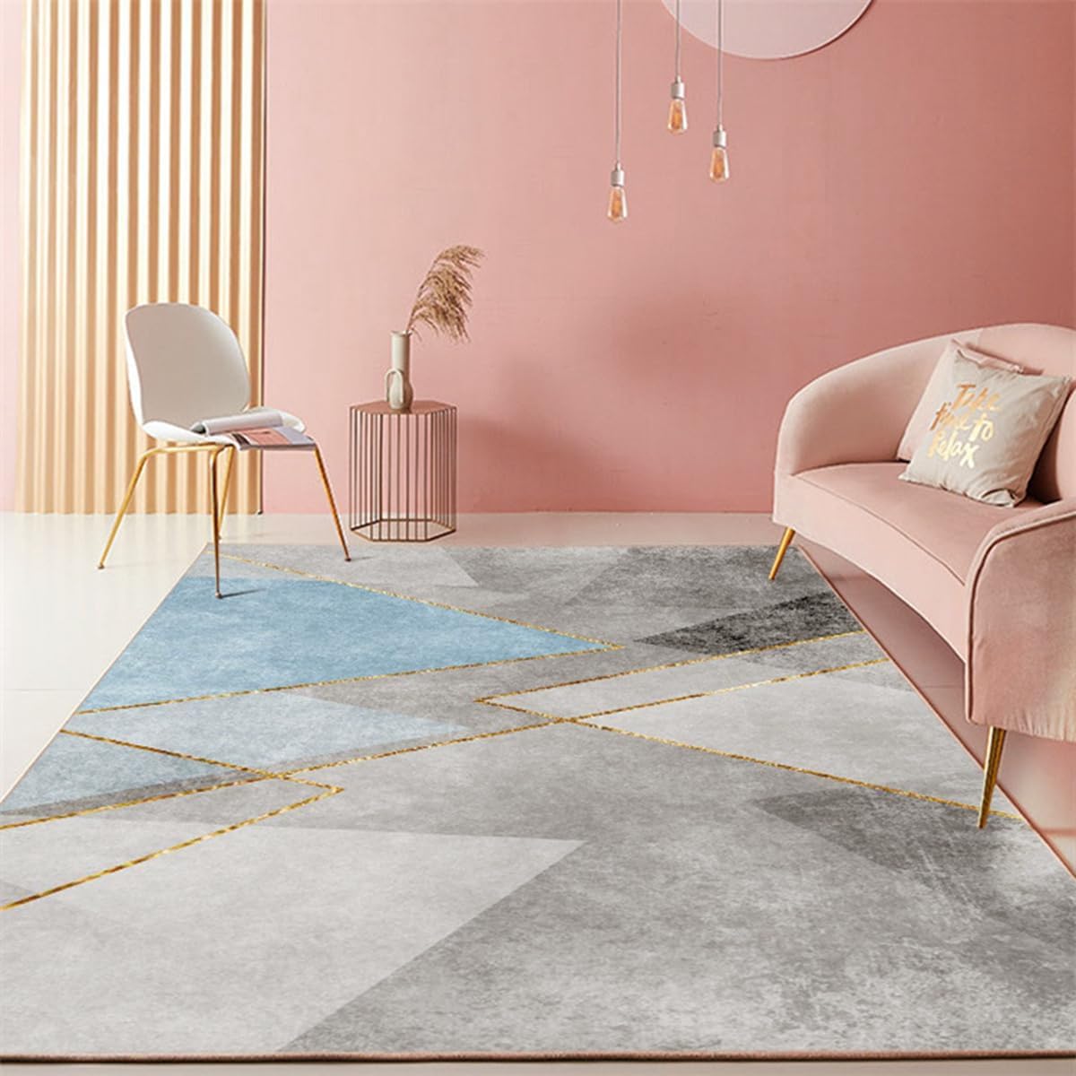 Tuokus カーペット 120×160cm 洗える ラグ 滑り止め付き 防音・防寒・床暖房対応 ラグマット 折りたたみ コンパクト収納可能 おしゃれ ふわふわ 北欧風 リビング 寝室 子供部屋用 FRIDT77B