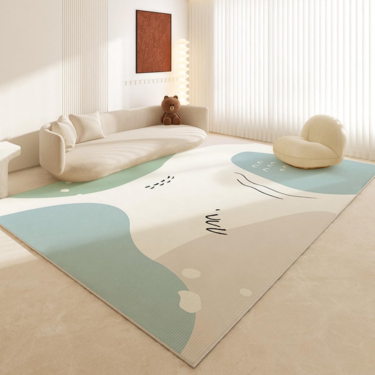 「Tuokus」カーペット ラグマット ラグ 滑り止め付き センターカーペット 模造カシミヤ 3畳4畳5畳6畳 厚み 長方形 絨毯 抗菌防臭 防ダニ 床暖房対応 シャギーラグ 絨毯 滑り止め付き ふわふわ サラサラ 長方形 カラフルパターン ORFYR136