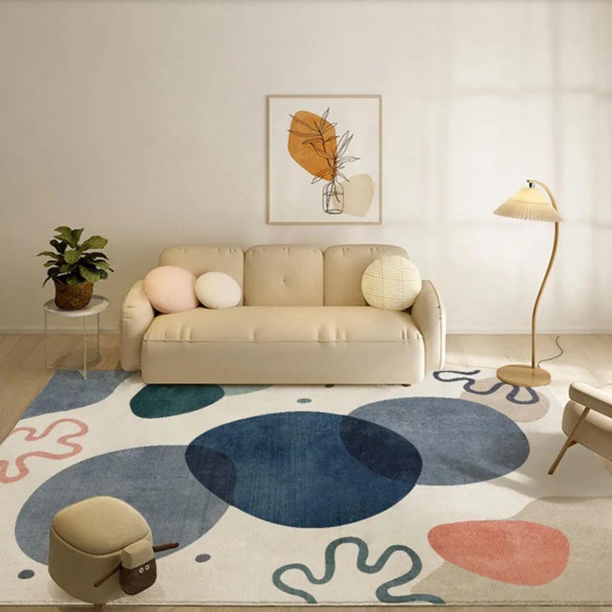 「Tuokus」カーペット ラグマット ラグ 滑り止め付き センターカーペット 模造カシミヤ 3畳4畳5畳6畳 厚み 長方形 絨毯 抗菌防臭 防ダニ 床暖房対応 シャギーラグ 絨毯 滑り止め付き ふわふわ サラサラ 長方形 カラフルパターン ORFYD-68