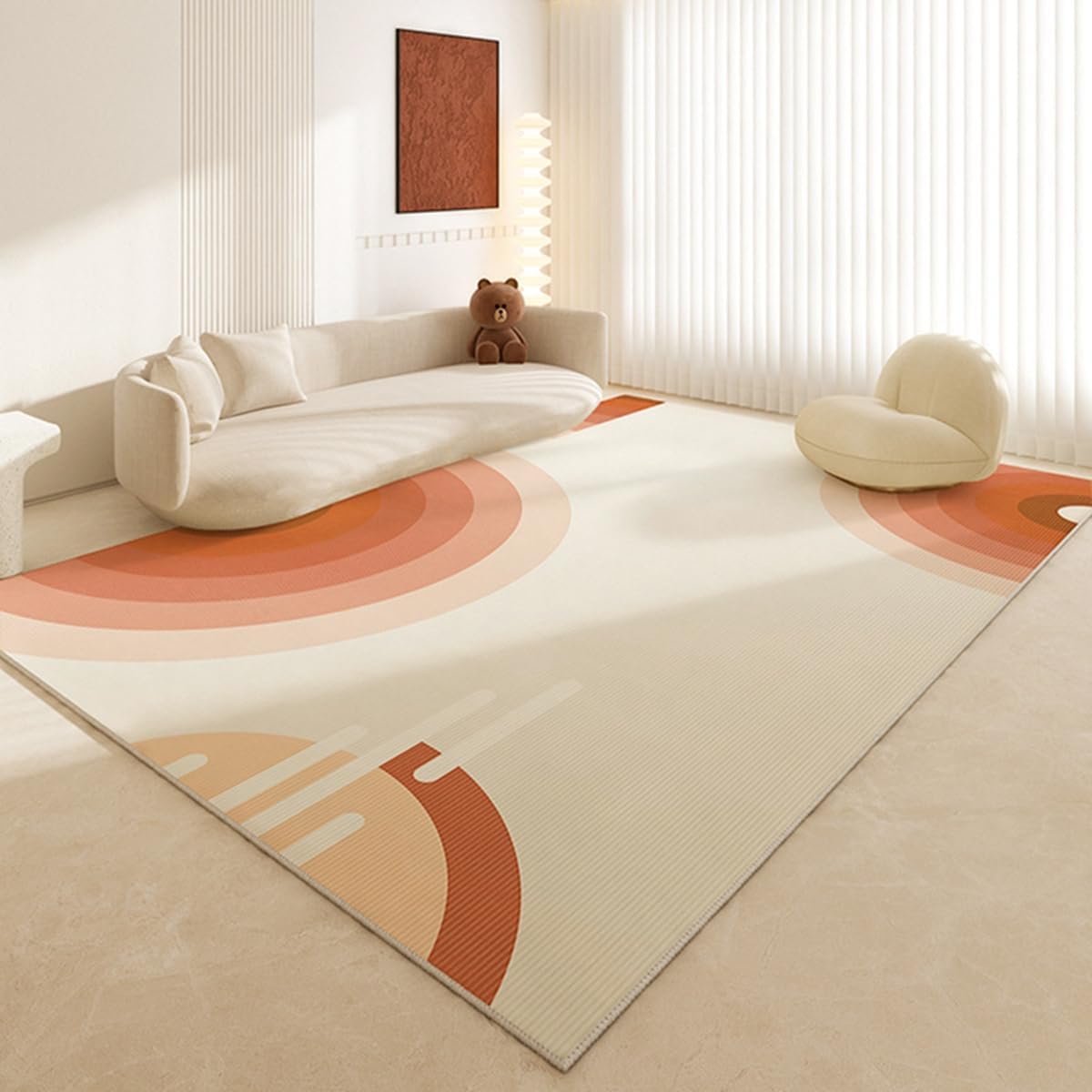 「Tuokus」カーペット ラグマット ラグ 滑り止め付き センターカーペット 模造カシミヤ 3畳4畳5畳6畳 厚み 長方形 絨毯 抗菌防臭 防ダニ 床暖房対応 シャギーラグ 絨毯 滑り止め付き ふわふわ サラサラ 長方形 カラフルパターン ORFYR136