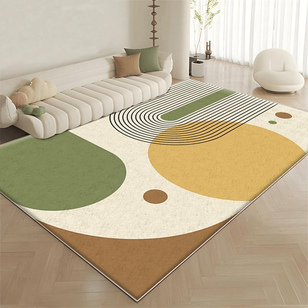 「ORRMALL」カーペット ラグマット ラグ 滑り止め付き センターカーペット 模造カシミヤ 3畳4畳5畳6畳 厚み 長方形 絨毯 抗菌防臭 防ダニ 床暖房対応 シャギーラグ 絨毯 滑り止め付き ふわふわ サラサラ 長方形 カラフルパターン ORFYR115(120*160cm約1畳)