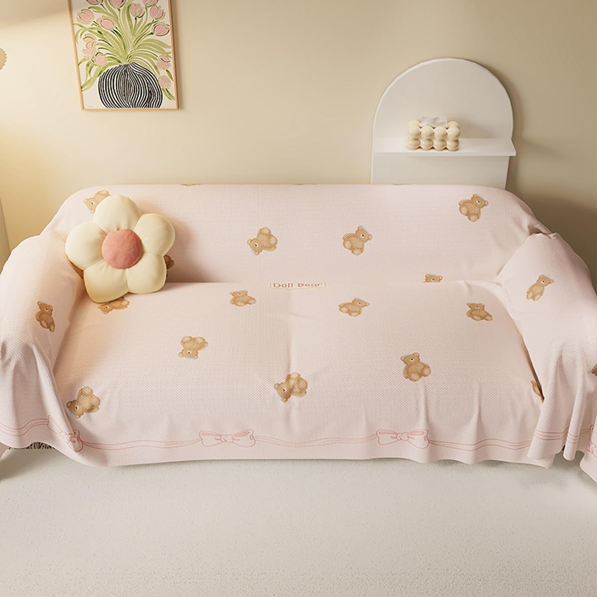 「Tuokus」ソファーカバー 2人掛け 3人掛け 肘付き 柔らかく 通気性 ふわふわ おしゃれ 汚れ防止 パッド クッション スリップ 洗える 防塵 オールシーズン使用可能 Sofajia57