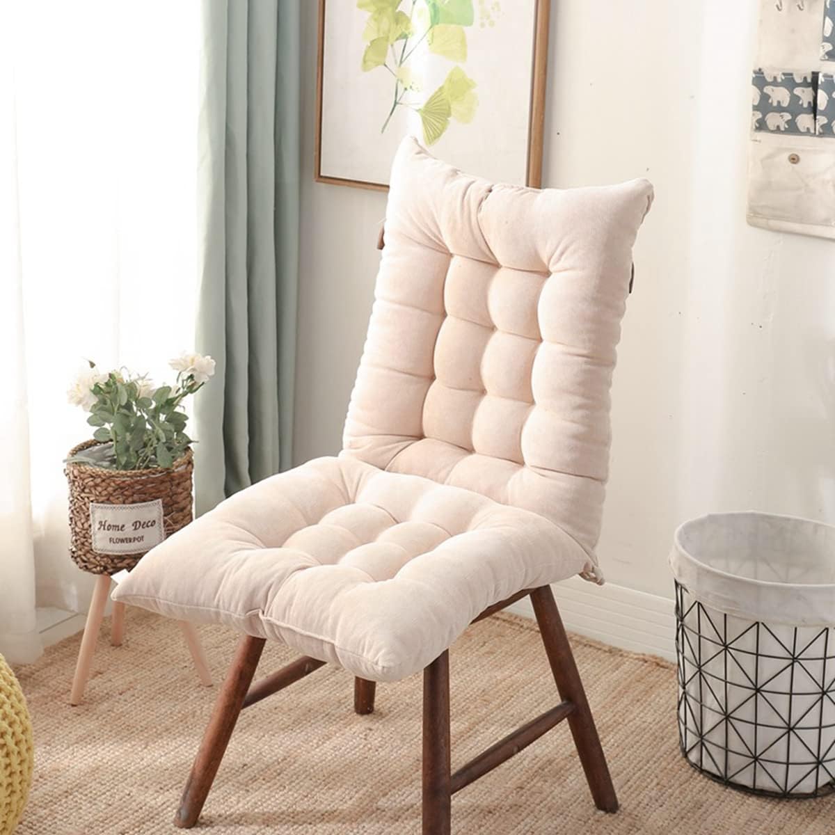 「Tuokus」クッション 背もたれクッション 一体型クッション 座布団 椅子 厚め おしゃれ 長時間座っても疲れない かわいい 柔らかい 通気性 ppコットン お尻が痛くならない 腰が痛くならない 45*90cm