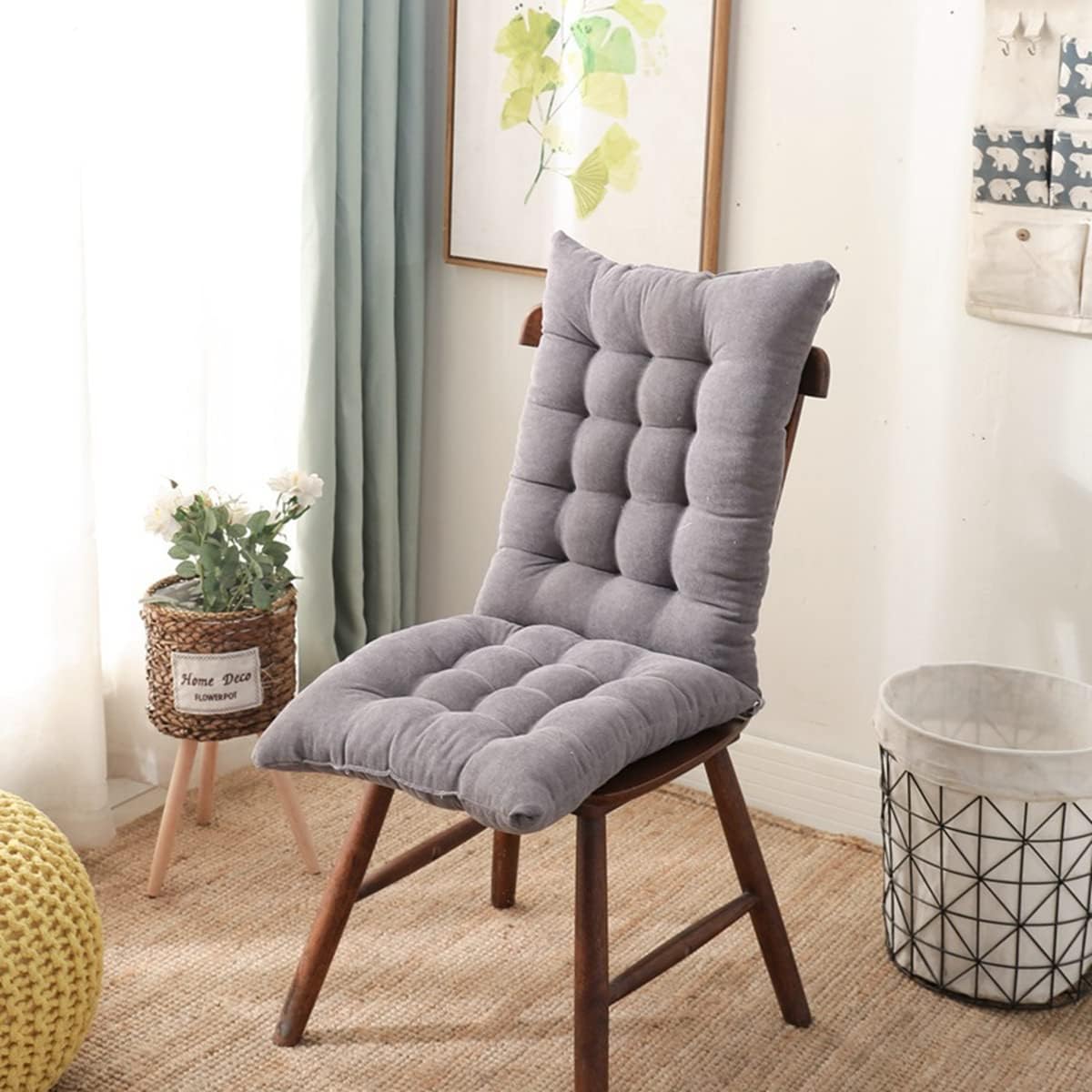 「Tuokus」クッション 背もたれクッション 一体型クッション 座布団 椅子 厚め おしゃれ 長時間座っても疲れない かわいい 柔らかい 通気性 ppコットン お尻が痛くならない 腰が痛くならない 45*90cm