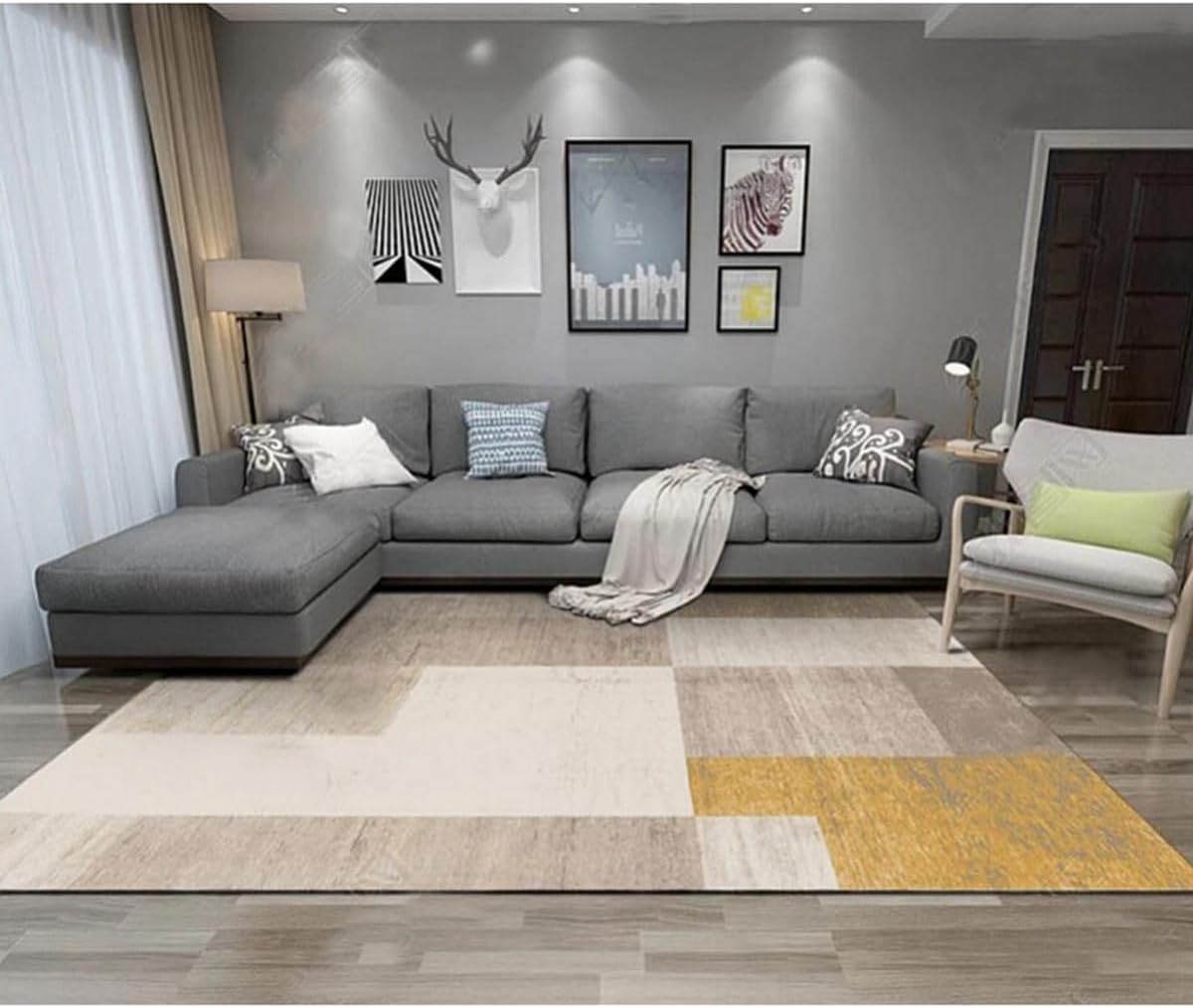 「Tuokus」カーペット ラグマット ラグ 滑り止め付き センターカーペット 模造カシミヤ 3畳4畳5畳6畳 厚み 長方形 絨毯 抗菌防臭 防ダニ 床暖房対応 シャギーラグ 絨毯 滑り止め付き ふわふわ サラサラ 長方形 カラフルパターン ORFYR134B