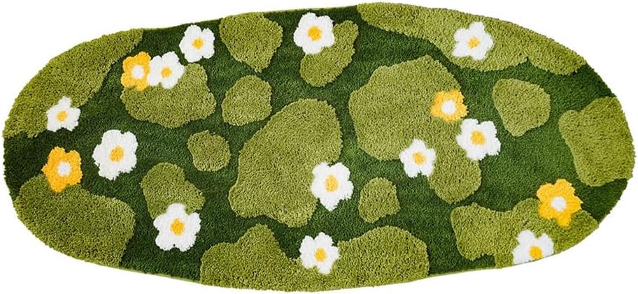 「Tuokus」モスラグ ラグマット 100×50cm 苔風デザイン 立体パイル 厚手 植毛ラグ 柔らかい ふわふわ 防音 TPR滑り止め付き 吸水性あり 床暖房対応 ベッドサイド 玄関 リビング 寝室用 洗濯可能 ZHRDTjia12