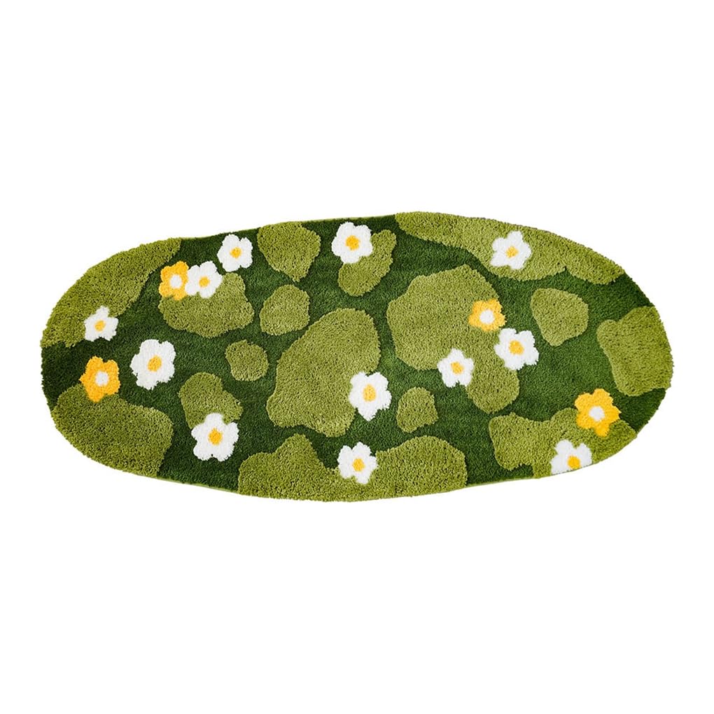 「Tuokus」モスラグ ラグマット 100×50cm 苔風デザイン 立体パイル 厚手 植毛ラグ 柔らかい ふわふわ 防音 TPR滑り止め付き 吸水性あり 床暖房対応 ベッドサイド 玄関 リビング 寝室用 洗濯可能 ZHRDTjia12