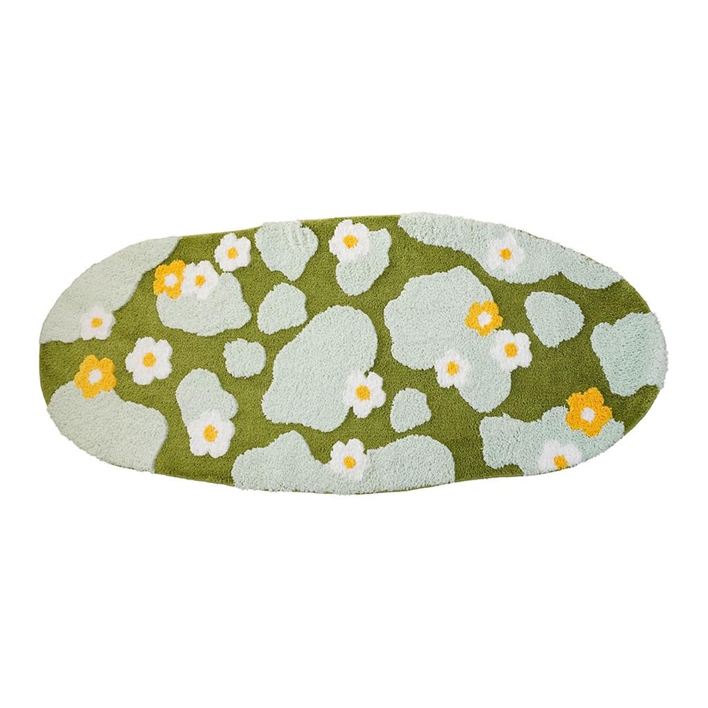 「Tuokus」モスラグ ラグマット 100×50cm 苔風デザイン 立体パイル 厚手 植毛ラグ 柔らかい ふわふわ 防音 TPR滑り止め付き 吸水性あり 床暖房対応 ベッドサイド 玄関 リビング 寝室用 洗濯可能 ZHRDTjia12