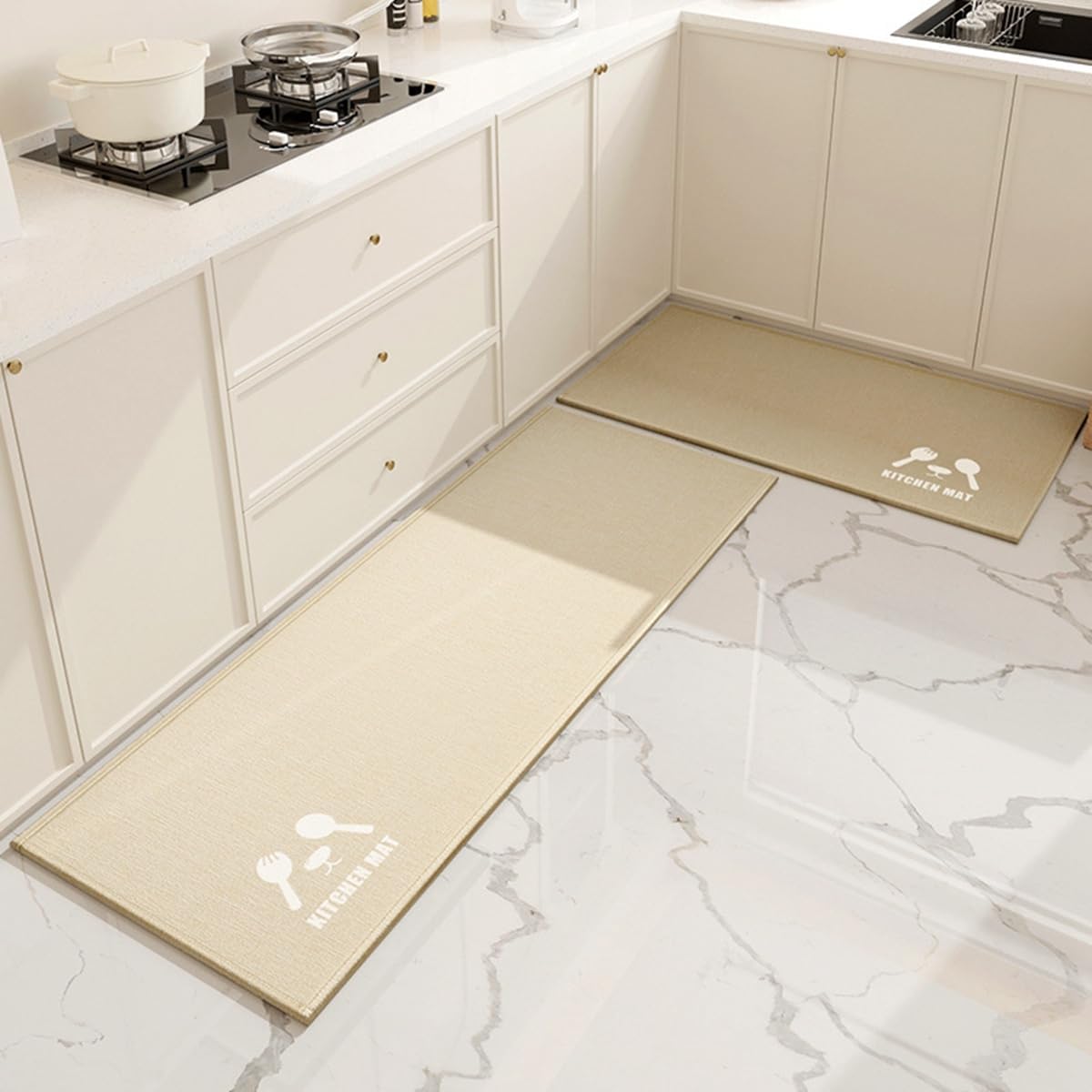 「Tuokus」キッチンマット 玄関マット カーペット ラグマット 廊下マット 台所マット 洗える 滑り止め付き 厚手防音 掃除易い 抗菌防臭 吸水 厚手 長方形 水や油の吸収が良い 防汚 45*70cm TCFJ10
