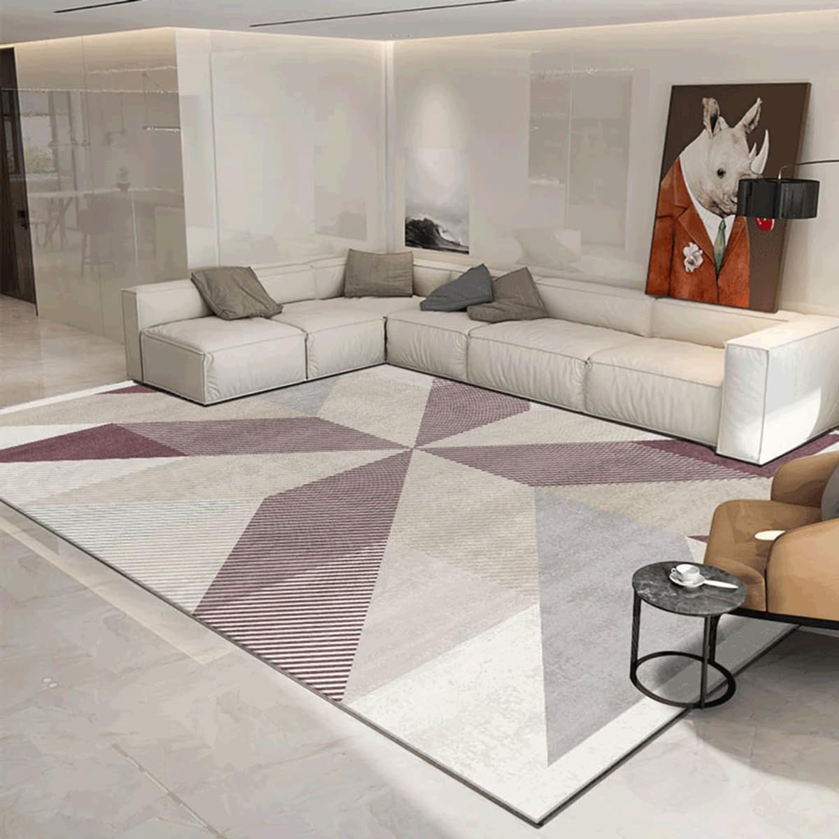 Frisence カーペット 120×160cm 洗える ラグ 滑り止め付き 防音・防寒・床暖房対応 ラグマット 折りたたみ コンパクト収納可能 おしゃれ ふわふわ 北欧風 リビング 寝室 子供部屋用 FRIDT74B