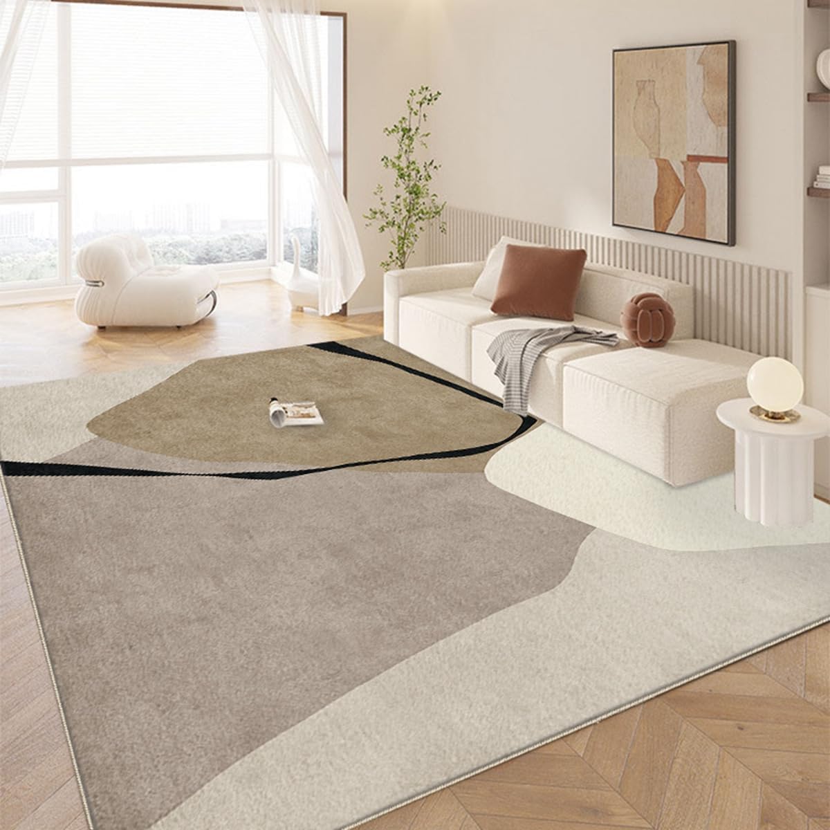 Frisence カーペット ラグマット 絨毯 厚手 防寒 床暖房対応 滑り止め付き 洗える 低ホコリ 防ダニ インテリア ホットカーペット対応 お手入れ簡単 耐久性 耐摩耗性 防音機能 FRIDT39