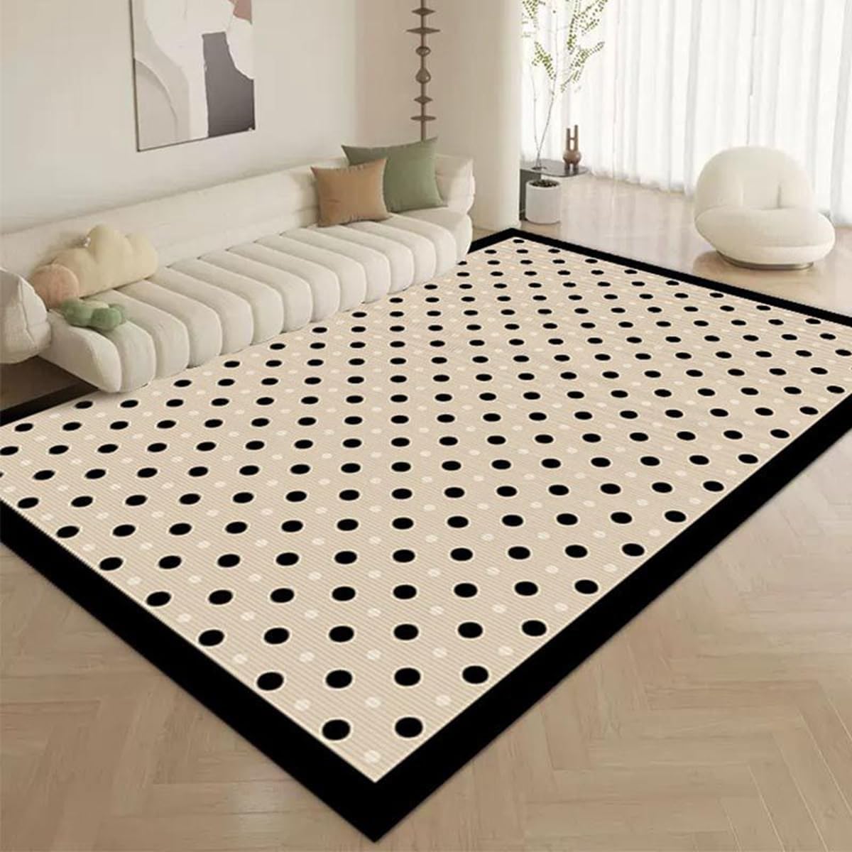 Tuokus カーペット 120×160cm 洗える ラグ 滑り止め付き 防音・防寒・床暖房対応 ラグマット 折りたたみ コンパクト収納可能 おしゃれ ふわふわ 北欧風 リビング 寝室 子供部屋用 FRIDT79