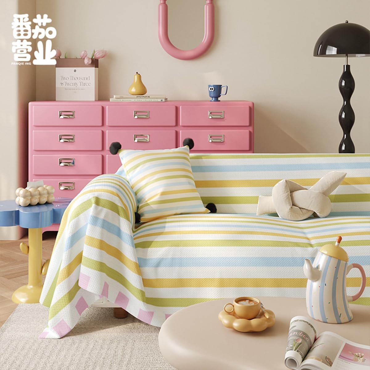 「Tuokus」ソファーカバー 2人掛け 3人掛け 肘付き 柔らかく 通気性 ふわふわ おしゃれ 汚れ防止 パッド クッション スリップ 洗える 防塵 オールシーズン使用可能 Sofajia57