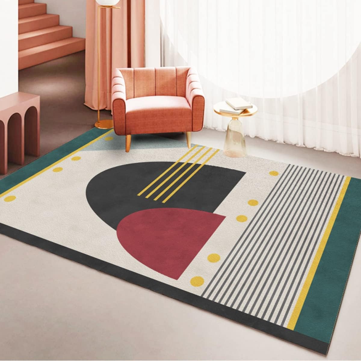 Tuokus カーペット 120×160cm 洗える ラグ 滑り止め付き 防音・防寒・床暖房対応 ラグマット 折りたたみ コンパクト収納可能 おしゃれ ふわふわ 北欧風 リビング 寝室 子供部屋用 FRIDT76