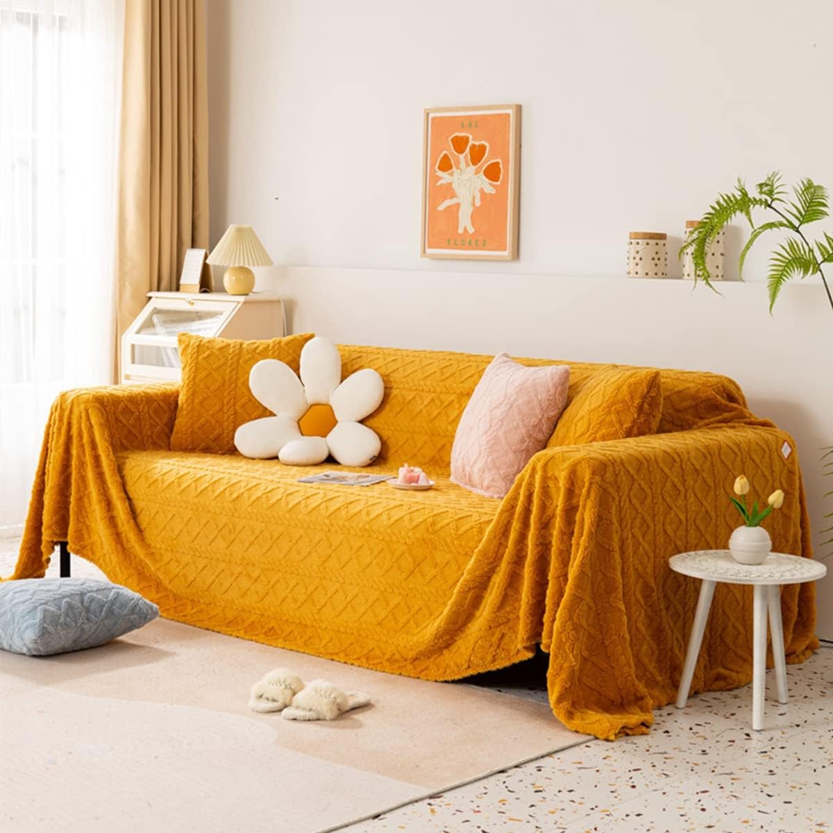 「Tuokus」ソファーカバー 2人掛け 3人掛け 肘付き 柔らかく ふわふわ ソファパッド クッション ソファー スリップ 洗える 防塵 冬用