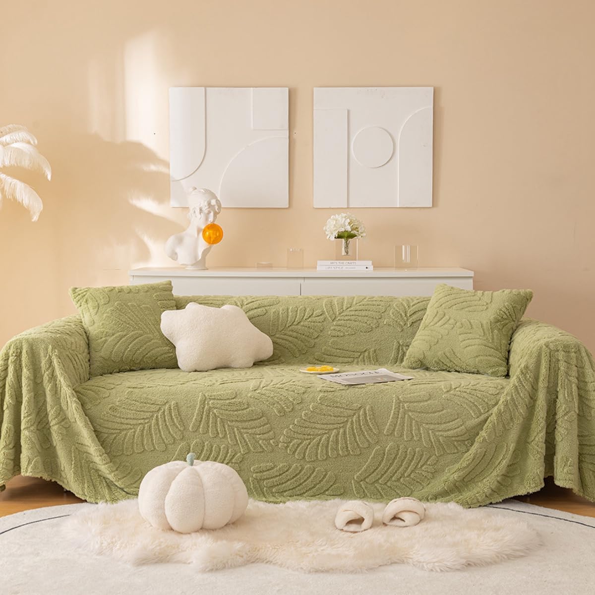 「Tuokus」ソファーカバー 2人掛け 3人掛け 肘付き 柔らかく ふわふわ ソファパッド クッション ソファー スリップ 洗える 防塵 冬用 TSFJ-32