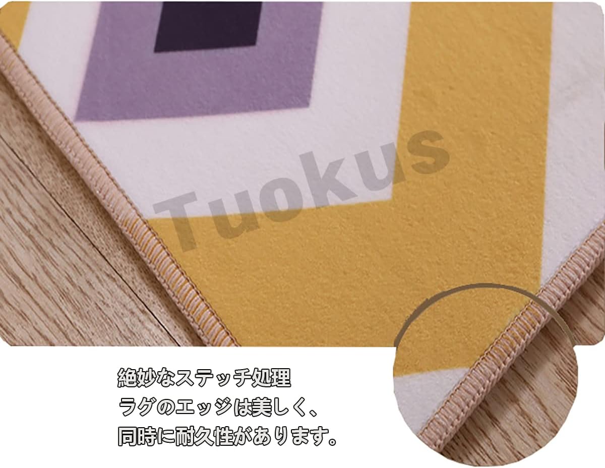 「Tuokus」カーペット おしゃれ リントフリー ラグ じゅうたん かわいい 洗える ラグマット 3畳4畳5畳6畳 防ダニ センターカーペット 抗菌 消臭 滑り止め付き オールシーズン対応 厚さ8mm YHDT25 200*300cm