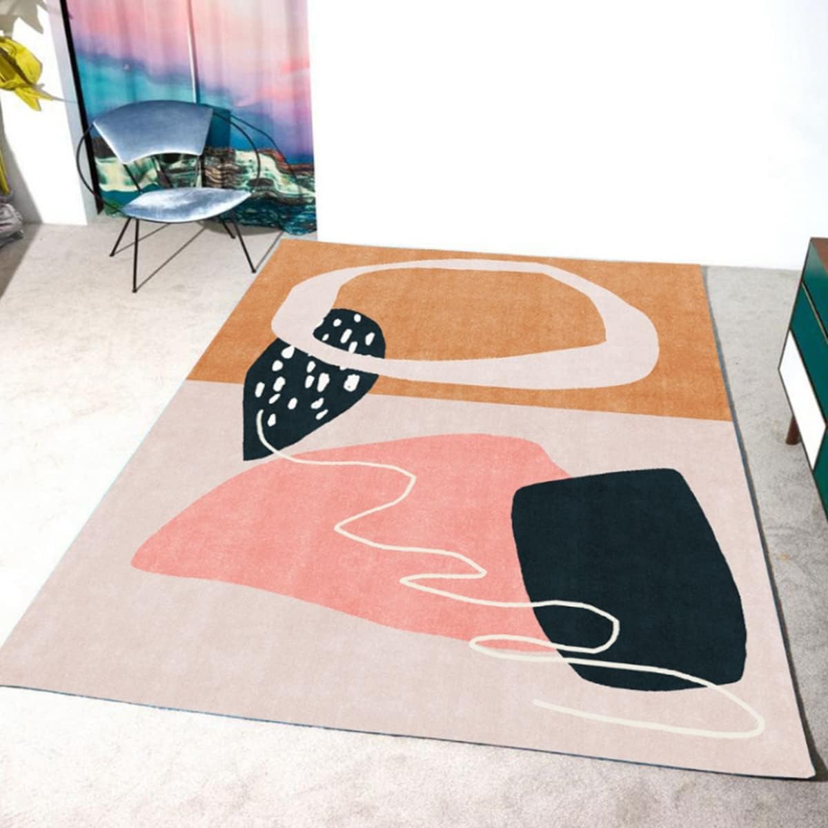 「Tuokus」ラグ カーペット かわいい おしゃれ 洗える ラグマット リントフリー 北欧 じゅうたん 3畳4畳5畳6畳 防ダニ センターカーペット 抗菌 消臭 シャギーラグ 滑り止め付き 長方形 夏秋冬