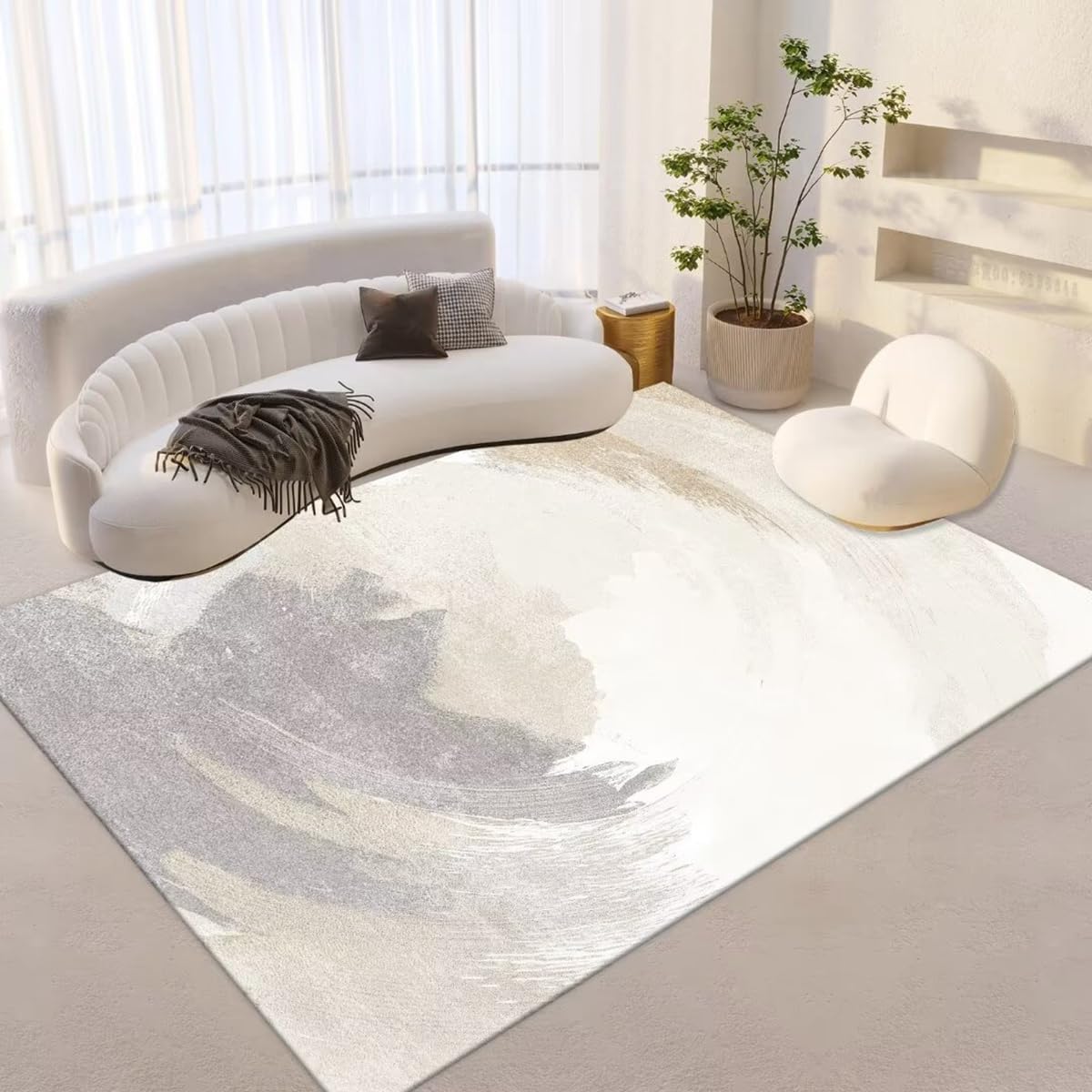 「Tuokus」ラグ カーペット 160×120cm ラグマット シャギーラグ 洗える ふわふわ 絨毯 厚手 3畳4畳5畳6畳 ホットカーペット&床暖房で使用可能 洗濯可 模造カシミアラグ 消臭 厚い滑り止め付き サラサラ イミテーションカシミア 模造カシミア TFYRj-300A