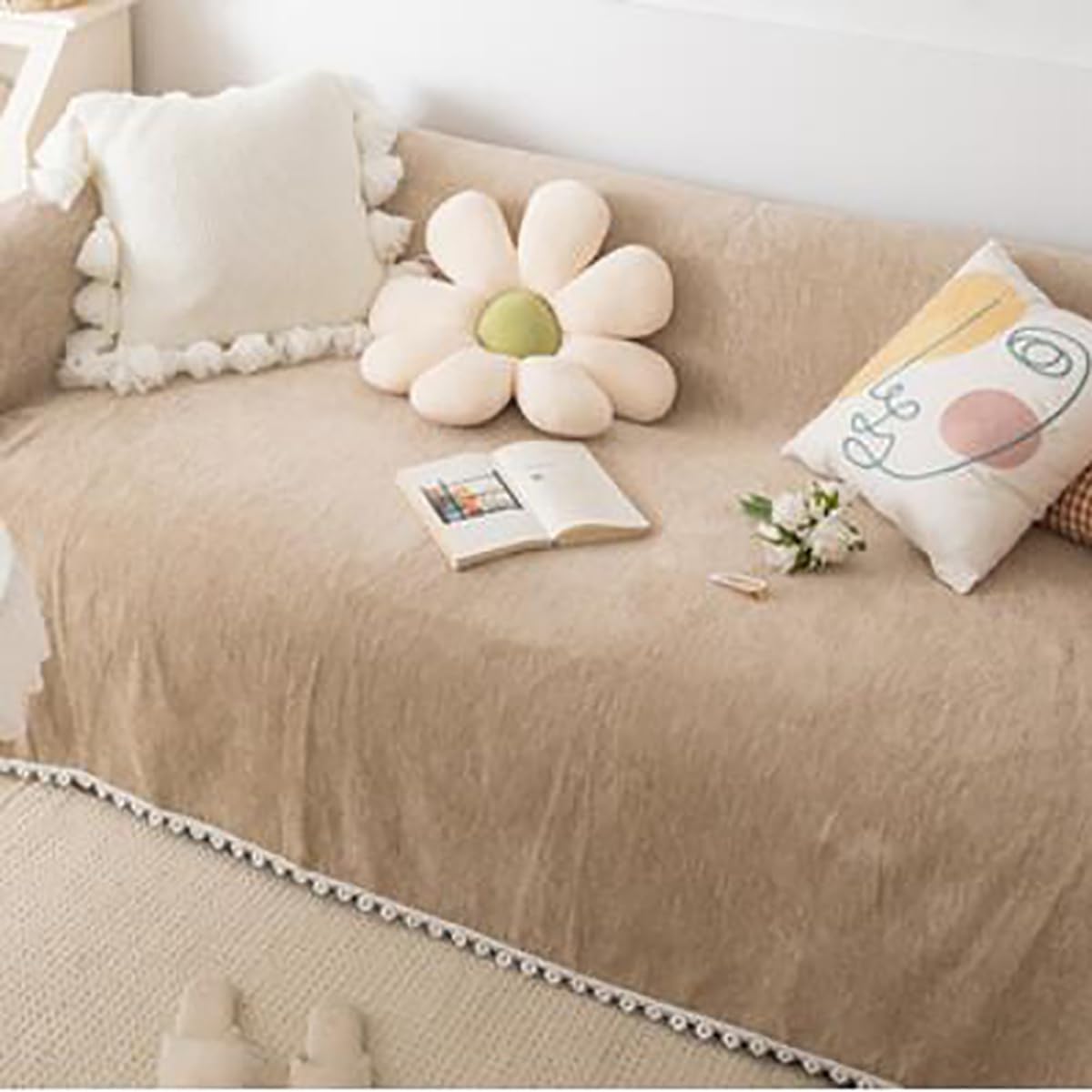 「Tuokus」ソファーカバー 肘付き 一人掛け 二人掛け 三人掛け 肘あり ソファパッド ソファカバー ペットの引っかき傷防止 クッション ソファー スリップ 洗える 防水 防塵 無地 大きいサイズ より厚く TSFJ-23