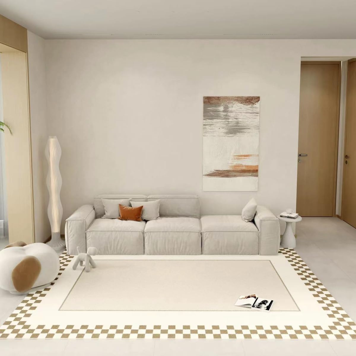 Frisence カーペット ラグマット 絨毯 厚手 防寒 床暖房対応 滑り止め付き 洗える 低ホコリ 防ダニ インテリア ホットカーペット対応 お手入れ簡単 耐久性 耐摩耗性 防音機能 FRIDT16