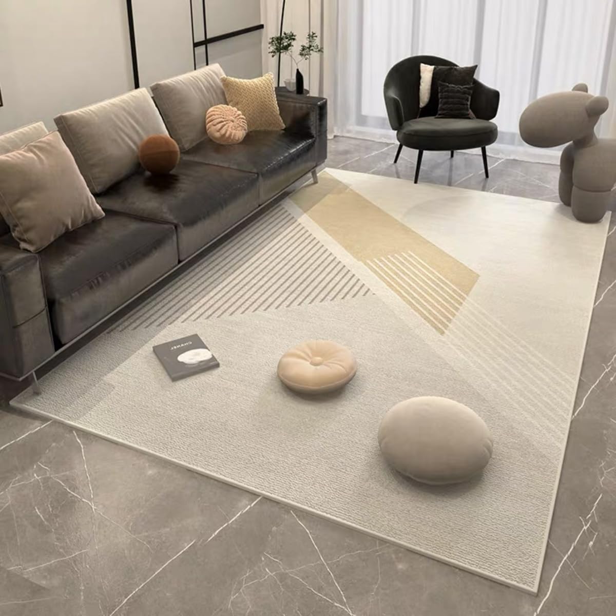 Tuokus カーペット 120×160cm 洗える ラグ 滑り止め付き 防音・防寒・床暖房対応 ラグマット 折りたたみ コンパクト収納可能 おしゃれ ふわふわ 北欧風 リビング 寝室 子供部屋用 FRIDT79
