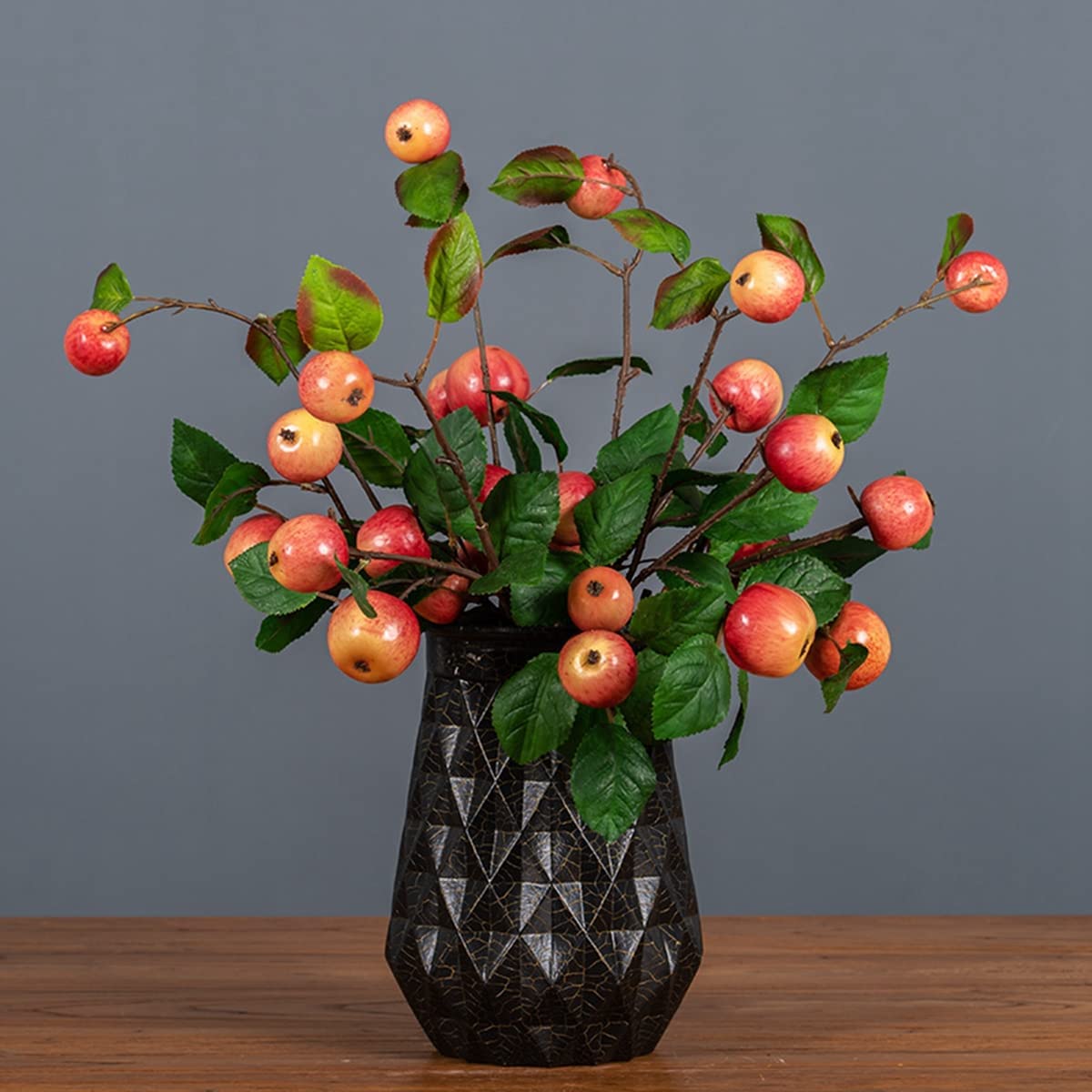 「Tuokus」人工観葉植物 造花 りんご アップル 手作り フラワーアレンジメント 枯れない花 フェイクグリーン インテリア おしゃれ グリーン デコレーション 枯れない 本物 FZHj01癒しの 1つ:48*20cm(約)