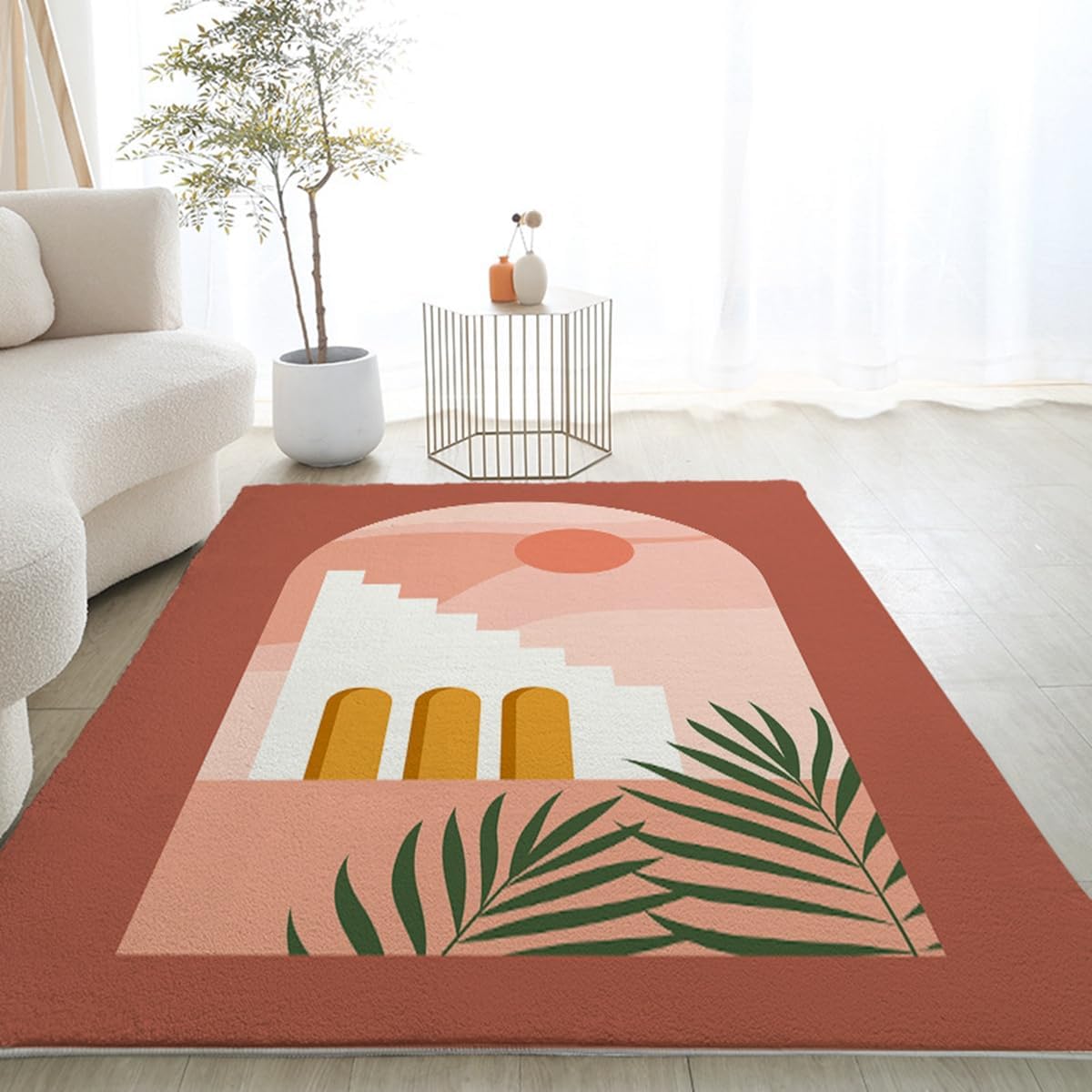 「ORRMALL」カーペット ラグマット ラグ 滑り止め付き センターカーペット 模造カシミヤ 3畳4畳5畳6畳 厚み 長方形 絨毯 抗菌防臭 防ダニ 床暖房対応 シャギーラグ 絨毯 滑り止め付き ふわふわ サラサラ 長方形 カラフルパターン ORFYR-33(120*160cm約1畳)