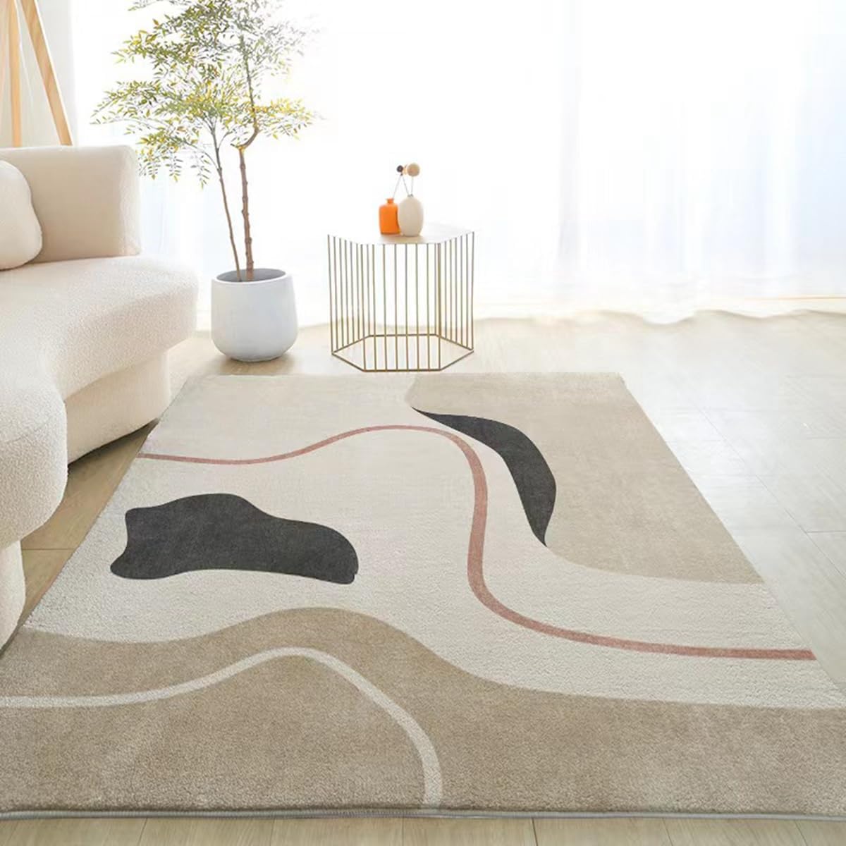 Frisence カーペット ラグマット 絨毯 厚手 防寒 床暖房対応 滑り止め付き 洗える 低ホコリ 防ダニ インテリア ホットカーペット対応 お手入れ簡単 耐久性 耐摩耗性 防音機能 FRIDT28