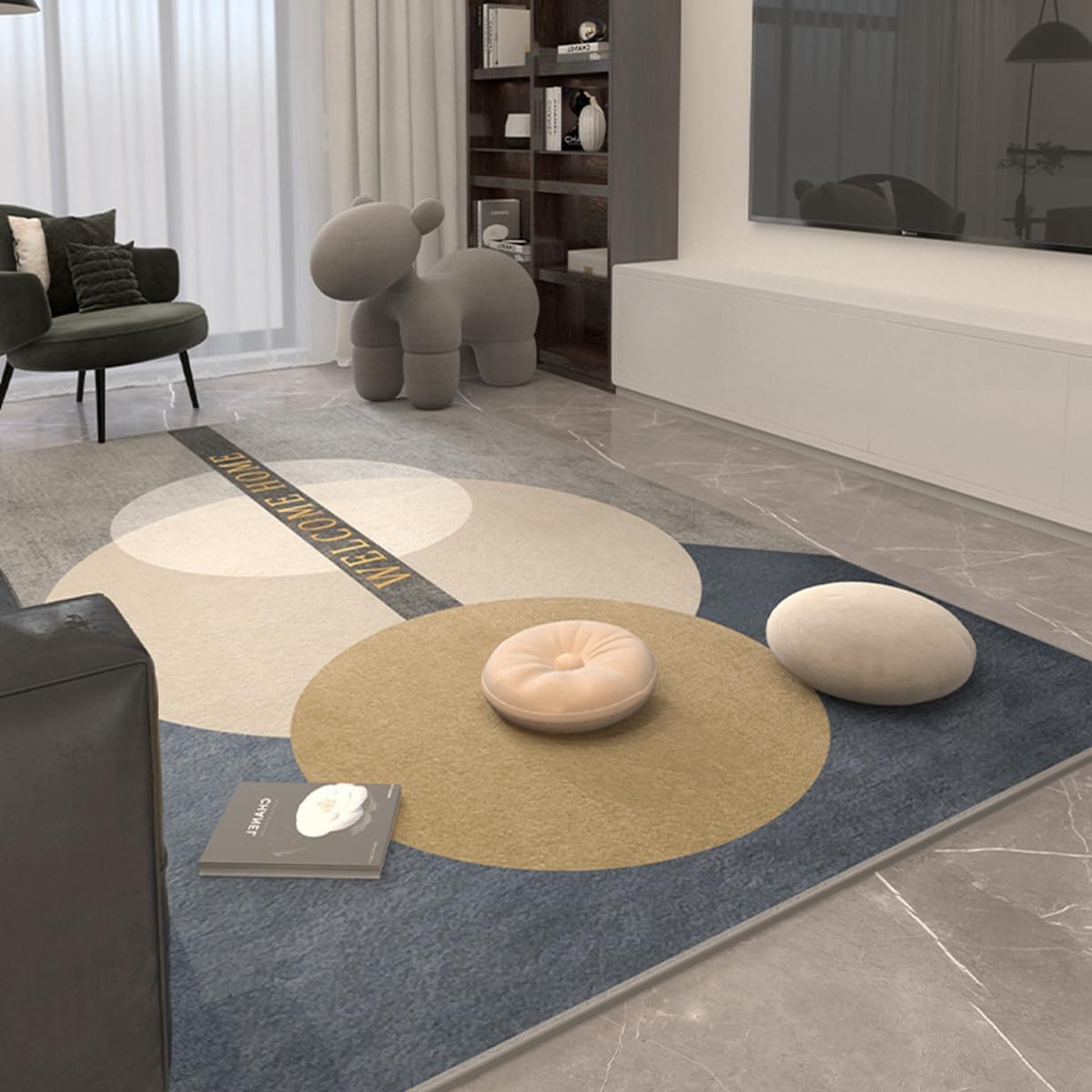 「ORRMALL」カーペット ラグマット ラグ 滑り止め付き センターカーペット 模造カシミヤ 3畳4畳5畳6畳 厚み 長方形 絨毯 抗菌防臭 防ダニ 床暖房対応 シャギーラグ 絨毯 滑り止め付き ふわふわ サラサラ 長方形 カラフルパターン ORFYR123