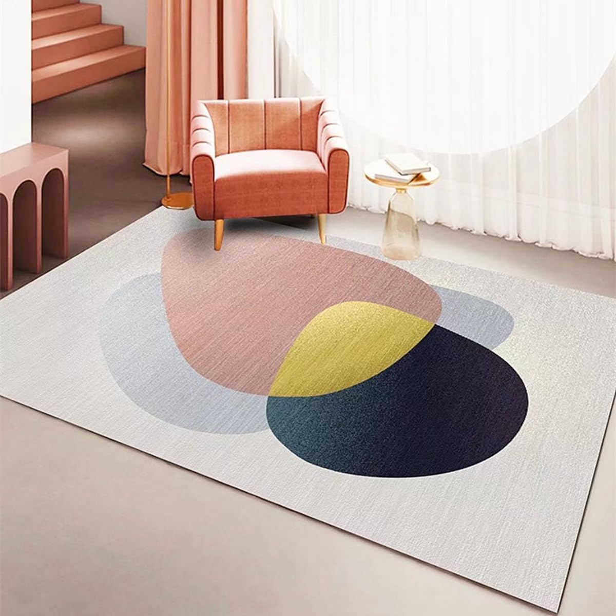 「Tuokus」カーペット ラグマット ラグ 滑り止め付き センターカーペット 模造カシミヤ 3畳4畳5畳6畳 厚み 長方形 絨毯 抗菌防臭 防ダニ 床暖房対応 シャギーラグ 絨毯 滑り止め付き ふわふわ サラサラ 長方形 カラフルパターン ORFYR134B