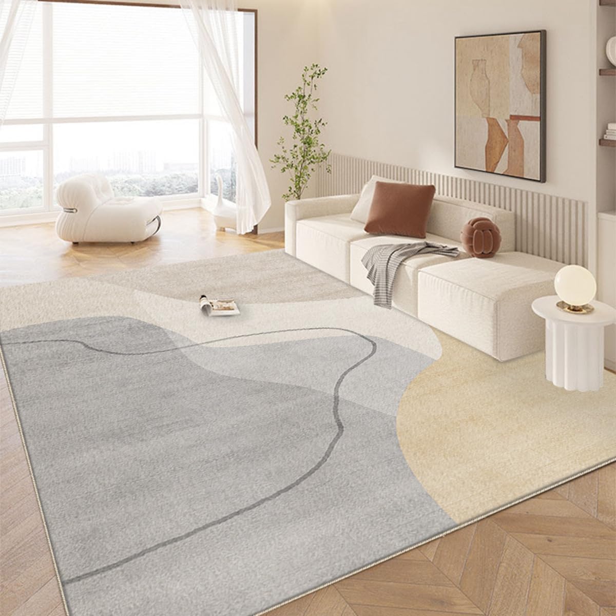 Frisence カーペット ラグマット 絨毯 厚手 防寒 床暖房対応 滑り止め付き 洗える 低ホコリ 防ダニ インテリア ホットカーペット対応 お手入れ簡単 耐久性 耐摩耗性 防音機能 FRIDT39