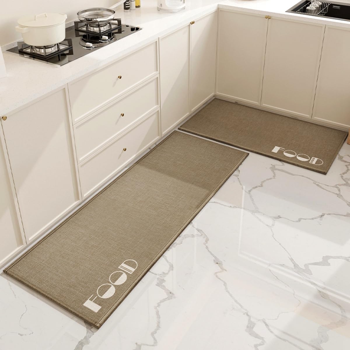 「Tuokus」キッチンマット 玄関マット カーペット ラグマット 廊下マット 台所マット 洗える 滑り止め付き 厚手防音 掃除易い 抗菌防臭 吸水 厚手 長方形 水や油の吸収が良い 防汚 45*70cm TCFJ10