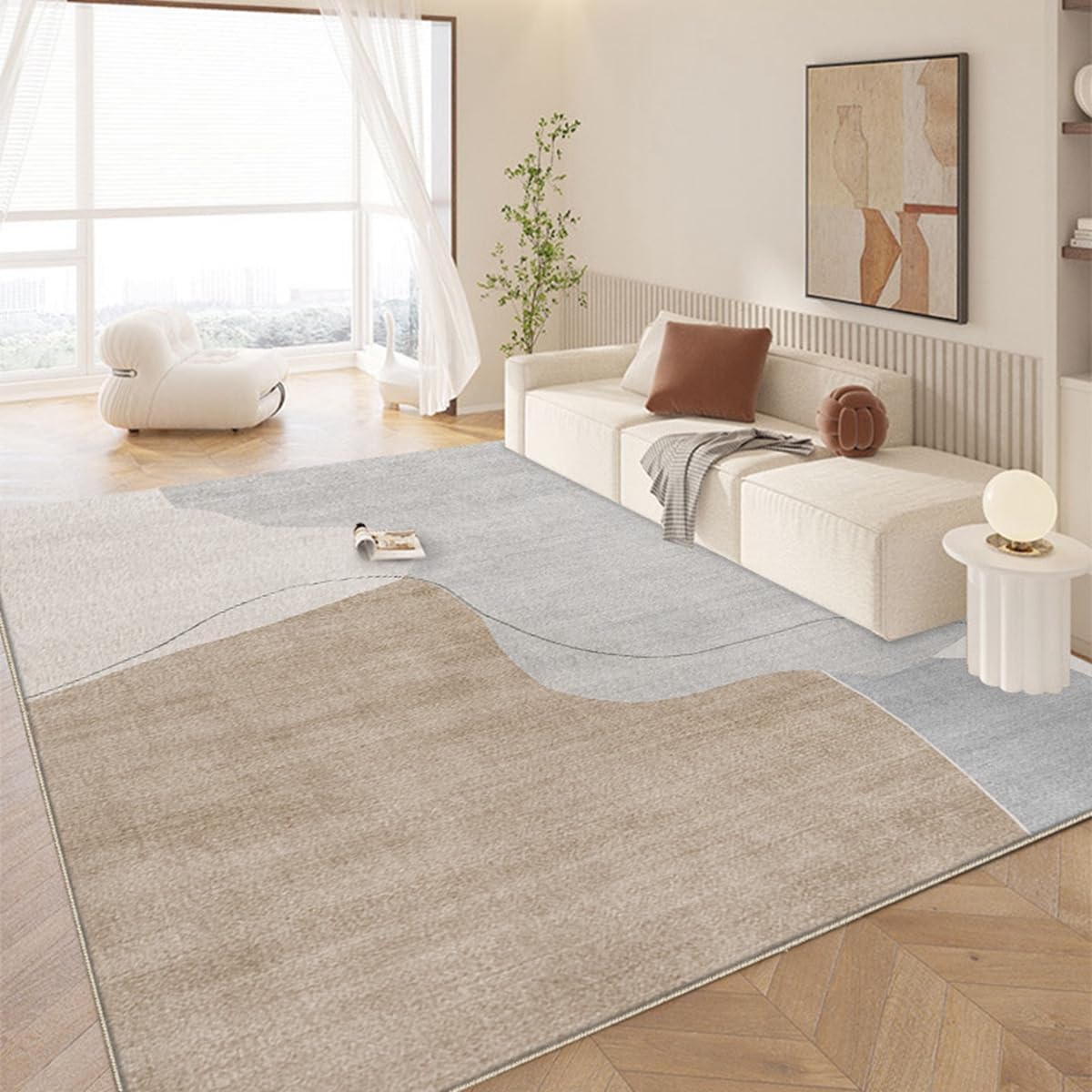 Frisence カーペット ラグマット 絨毯 厚手 防寒 床暖房対応 滑り止め付き 洗える 低ホコリ 防ダニ インテリア ホットカーペット対応 お手入れ簡単 耐久性 耐摩耗性 防音機能 FRIDT39