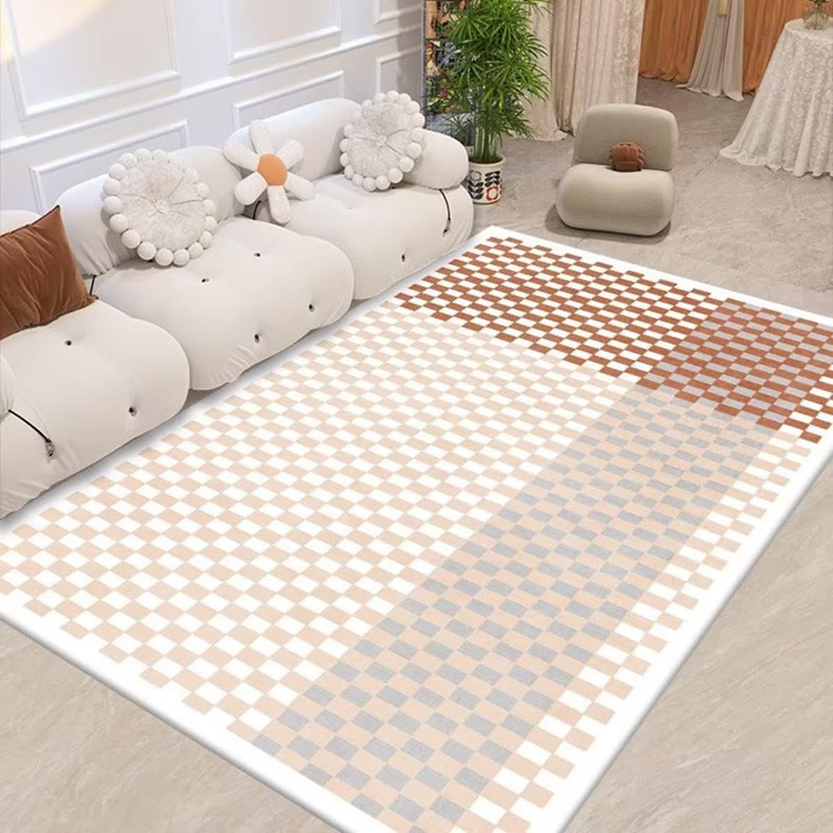 Frisence カーペット 120×160cm 洗える ラグ 滑り止め付き 防音・防寒・床暖房対応 ラグマット 折りたたみ コンパクト収納可能 おしゃれ ふわふわ 北欧風 リビング 寝室 子供部屋用 FRIDT71A