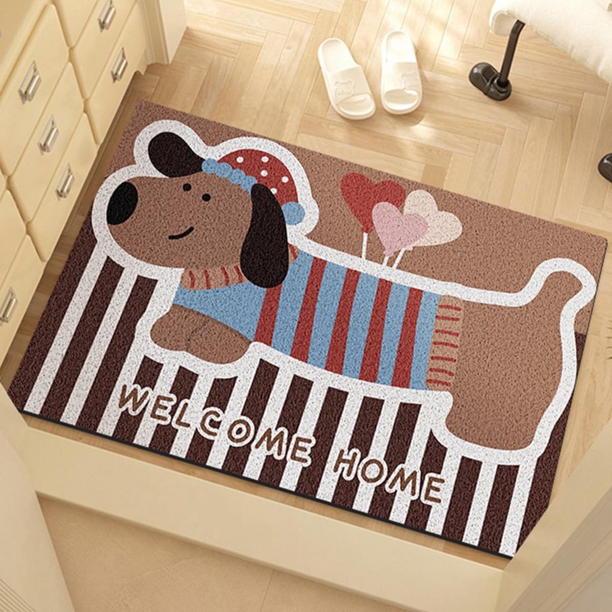 「Tuokus」玄関マット ドアマット 泥落としマット フロアマット マット キッチンマット タイルカーペット 床マット 屋外 滑り止め 耐磨耗性 速乾 吸水 洗える 店舗 飲食店 オフィス 事務所 XGDianj57 45*75cm